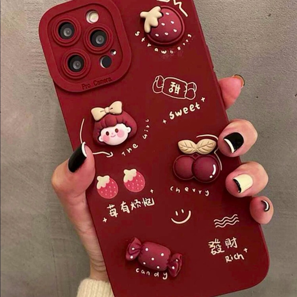 iPhone 7/8/SE2 strawberry decor phone case